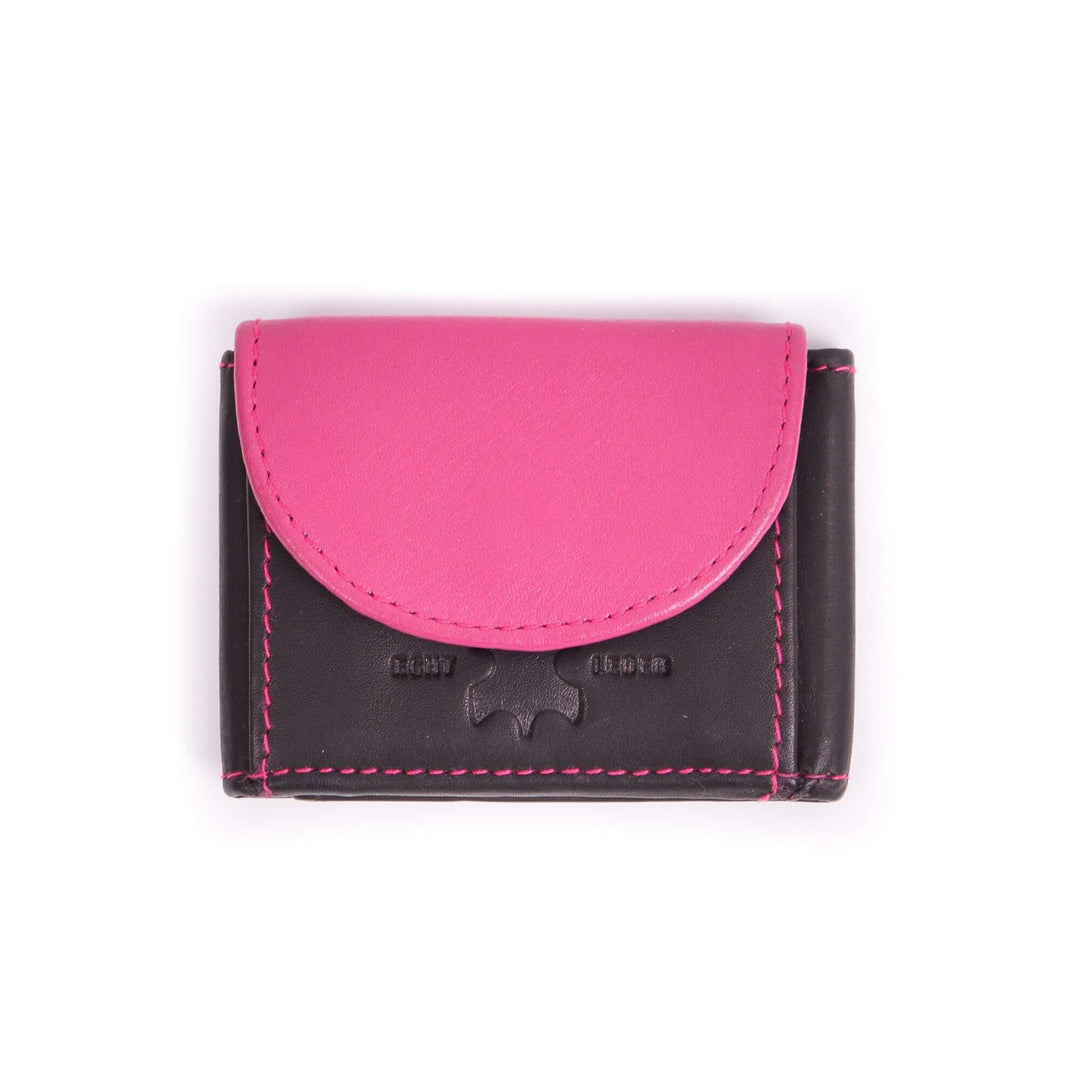 Bild: Kleine Geldbörse Super Mini in Schwarz Pink aus echtem Leder