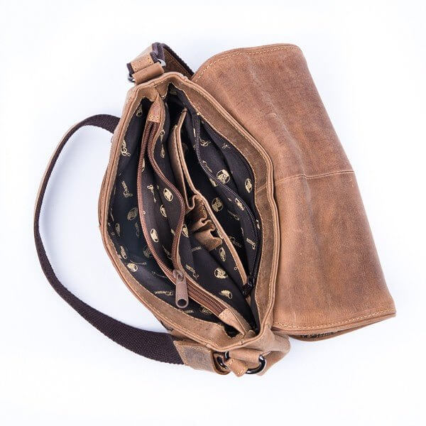 Bild: Schmetterling Tasche von oben die Fächeraufteilung